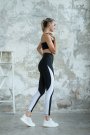 Lismina Kadın Dar Kesim Spor Tayt Toparlayıcı Fitness Tayt Beyaz Bant