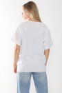 Beyaz Renk Baskılı Salaş Kadın Tişört
