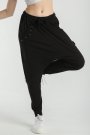 Cepleri Metal Detaylı Koyu Lacivert Kadın Şalvar Pantolon