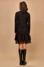 Kadın Eteği Dantel Detaylı Mini Boy Siyah Elbise