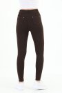 Kadın Kahverengi Kot Pantolon Görünümlü Yüksek Bel Tayt