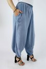 Pamuklu Mavi Etnik Kadın Şalvar Pantolon