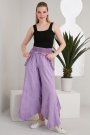 Viskon Kumaş Etnik Tasarım Cepli Lila Renk Kadın Şalvar Pantolon